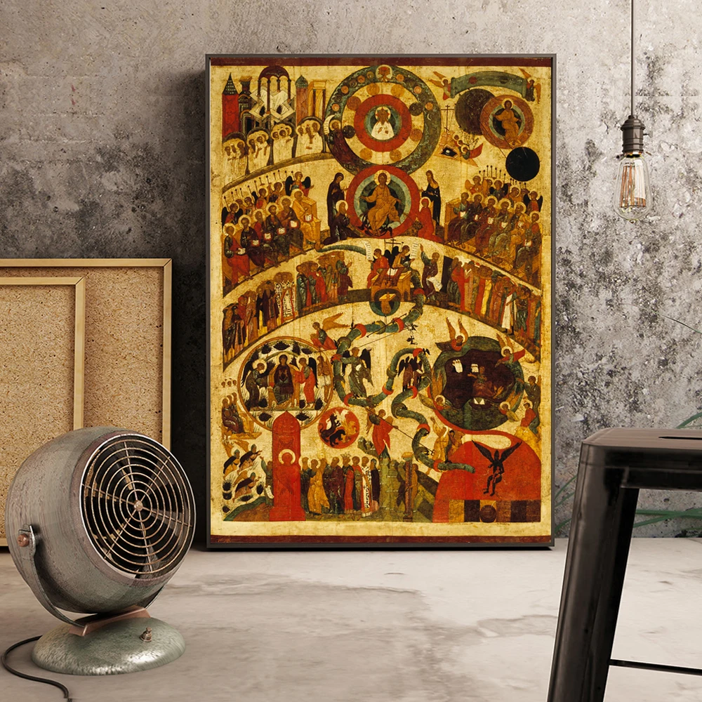 Изображение на холсте книга Последнего судна винтажный религический постер 16-го