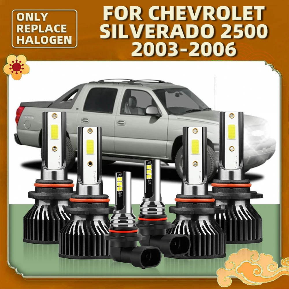 Led Fog Lights Bulb 6000K Car Headlight Lamps Auto Luces 12V Replace For Chevrolet Silverado 2500 Vehicles 2003 2004 2005 2006