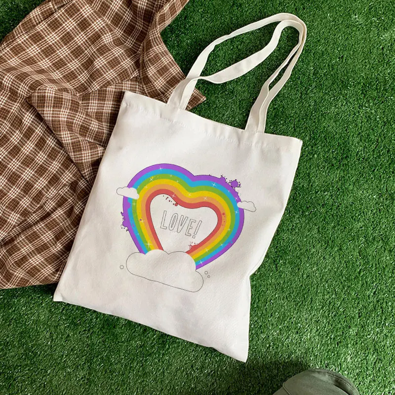 

Симпатичные холщовые сумки на плечо I Love You с мультяшным алфавитом, модная сумка-мессенджер в стиле Харадзюку, уличная сумка в стиле Ins, женск...