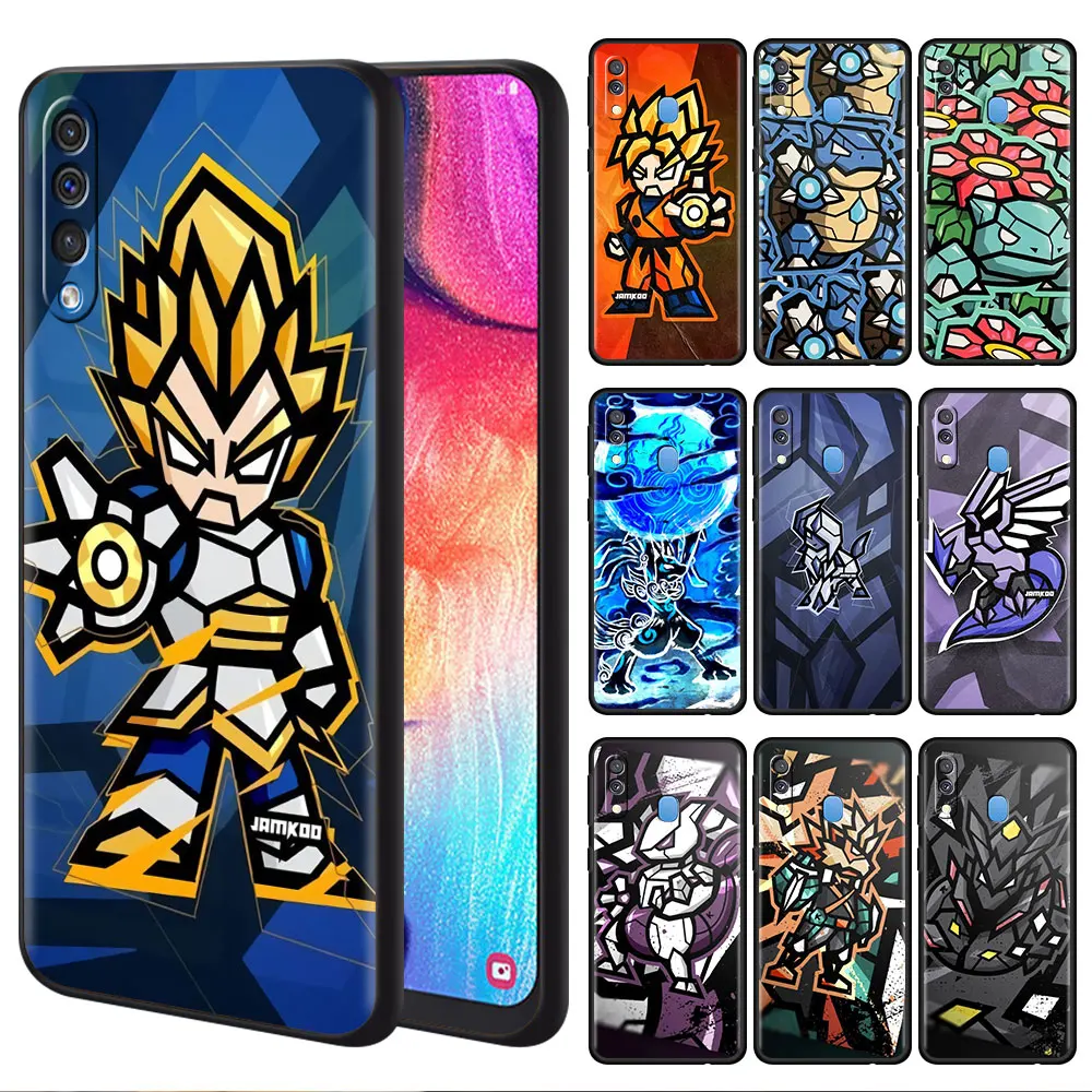 

Cell Phone Case For Samsung Galaxy A50 A51 A71 A52 A12 A22 Black ShockProof Funda A20s A30 M31 Cover Japan Pokemon Dragon Ball