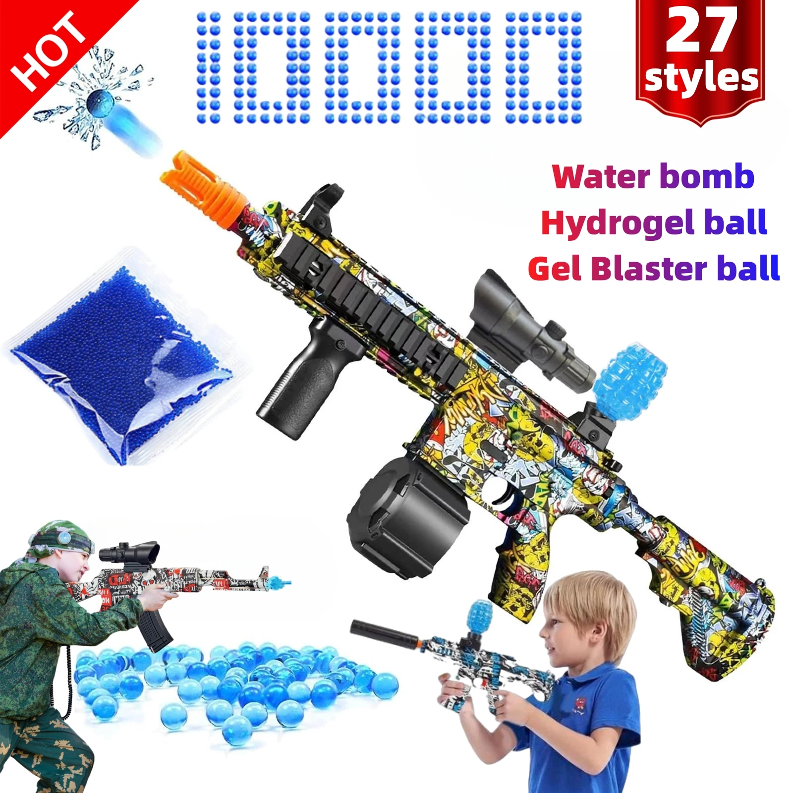 

Glock Electric Gel Blaster Gun Toy Water Ball Automatic 10000 Hydrogel Outdoor Shooting Game Guns Children festival Kid gift Toy