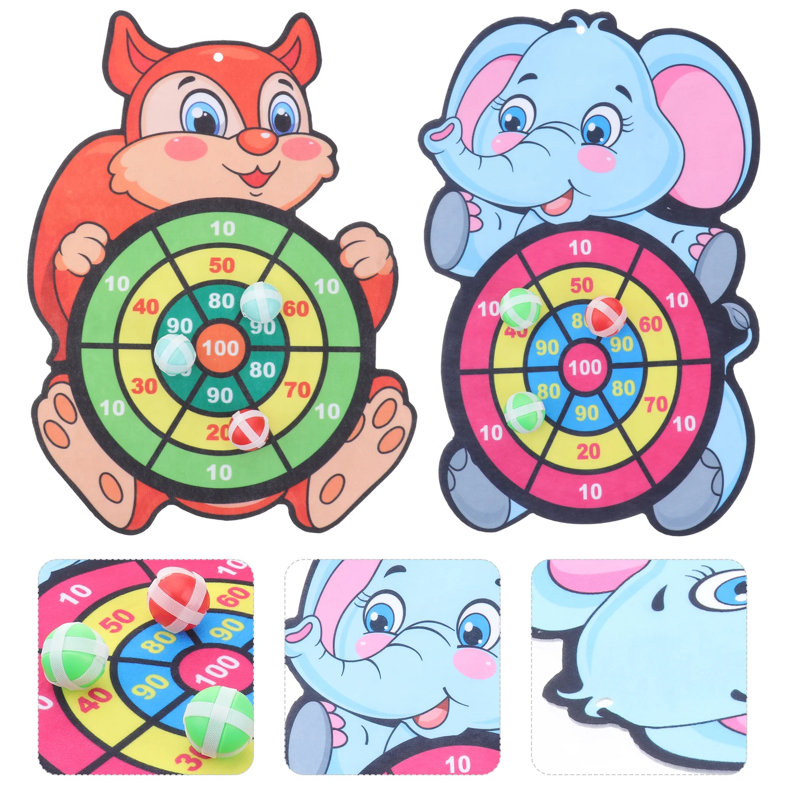 

2 Sets Lightweight Durable Reusable Sticky Balls Dart Boards for Kids Toddler