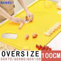 Oversize Antibacterial Thickened Silicone Kneading Baking Mat Food Grade Pastry Rolling Non-stick Pan Pastry Mat Crepes Pizza
