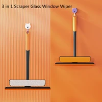 3 in 1 scraper glass window wiper with replaceable brush head hotel washing durable handheld kitchen cleaning household tool