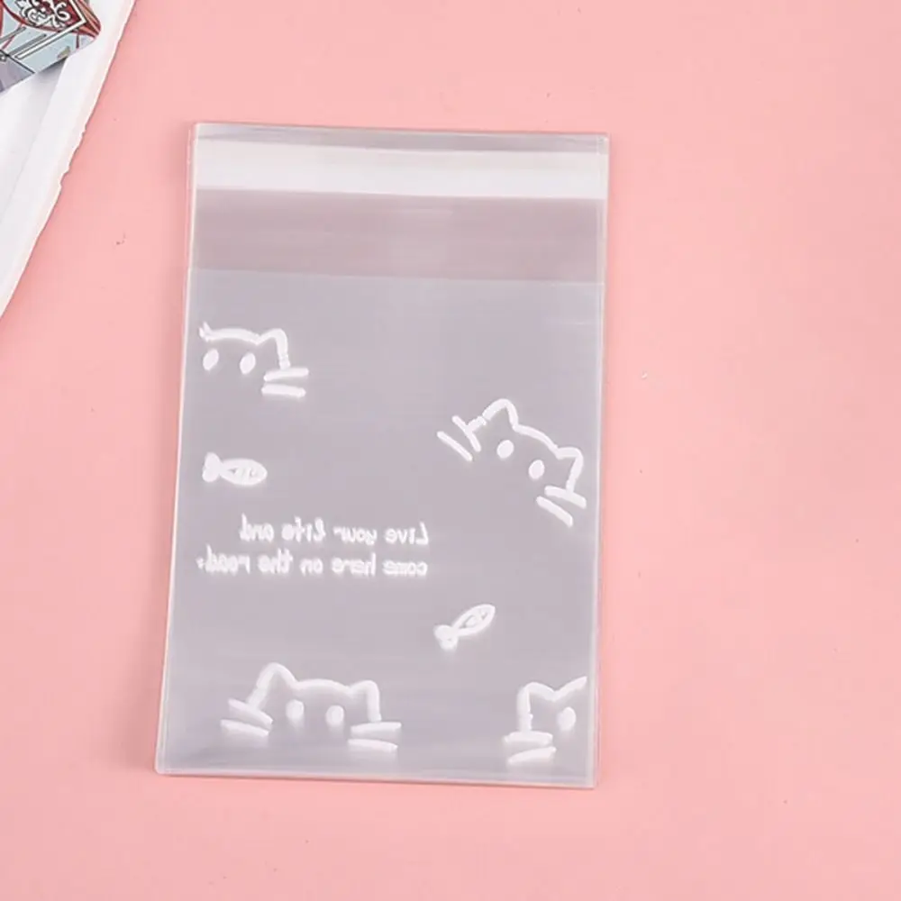 

Самозапечатывающиеся пакеты с принтом кота 50 шт.