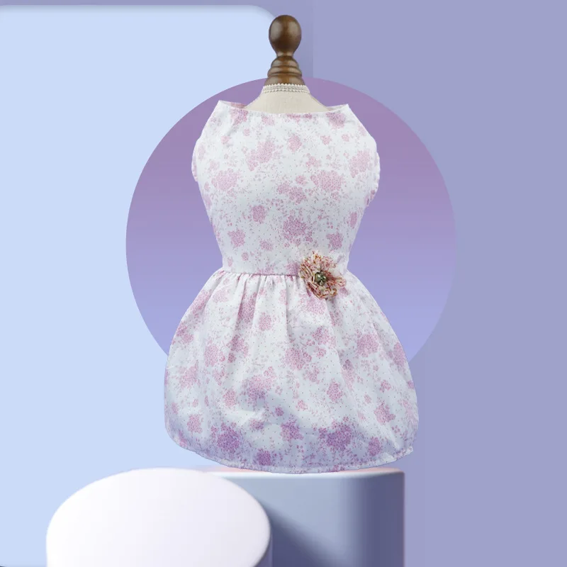 

Цветочные платья для собак Одежда для домашних животных Одежда для собак кошек маленький цветочный принт милые тонкие летние модные товары...