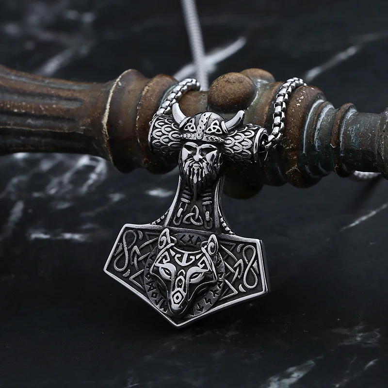 Байкер 2024 новинка панк нержавеющая сталь 316L воин викингов с подвеской в виде