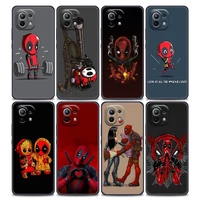 cute cartoon deadpool marvel phone case for xiaomi mi 12 12x 11i 11 11x 11t pro poco x3 nfc m3 pro f3 gt m4 soft silicone