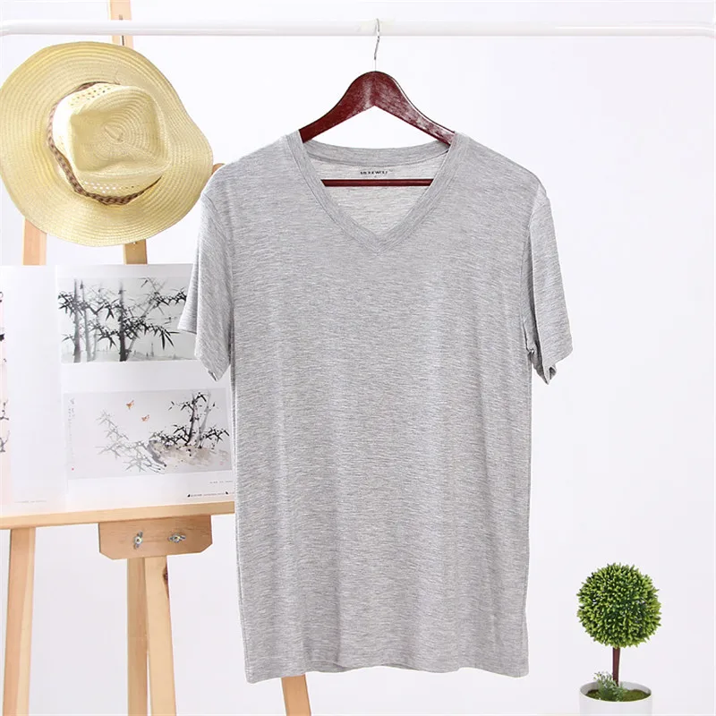 E1045-2020Summer new men's T-shirts solid color slim trend casual short-sleeved fashion