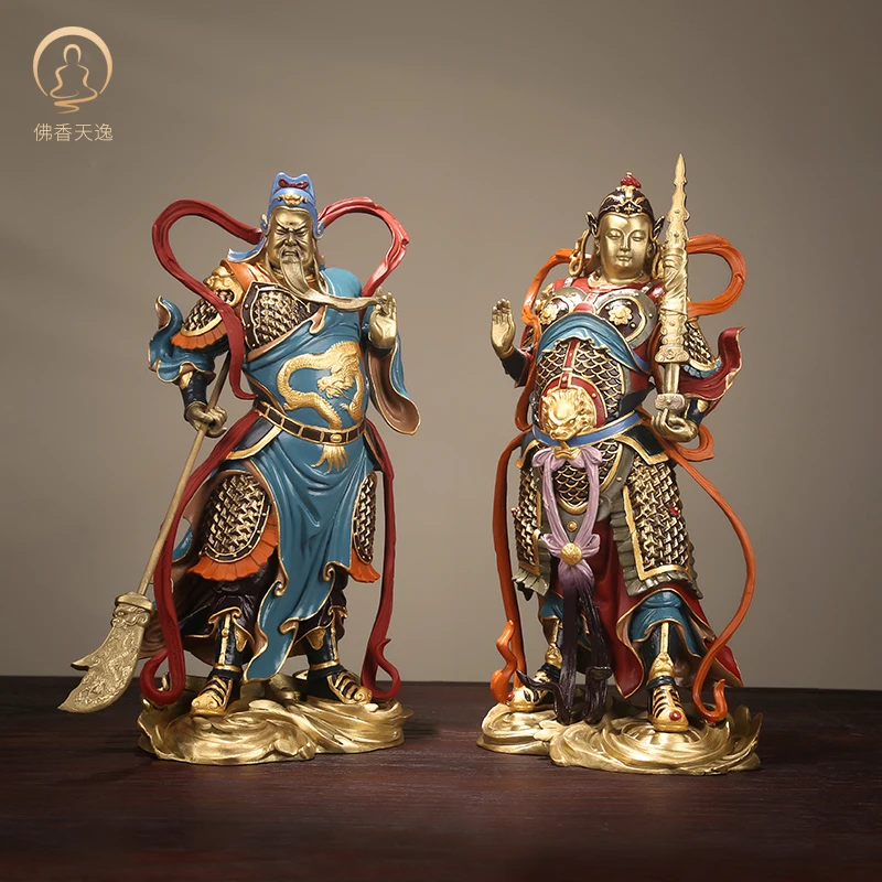 Медный Гуань Гонг у Бог богатства украшение для дома и офиса Jialan Weituo Bodhisattva Guan второй мастер Будда для гостиной