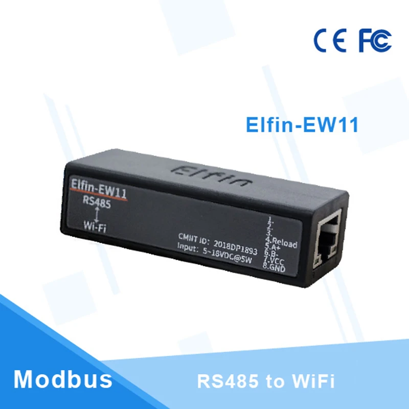 Сервер Elfin-EW11 с последовательным портом RS485 на WiFi