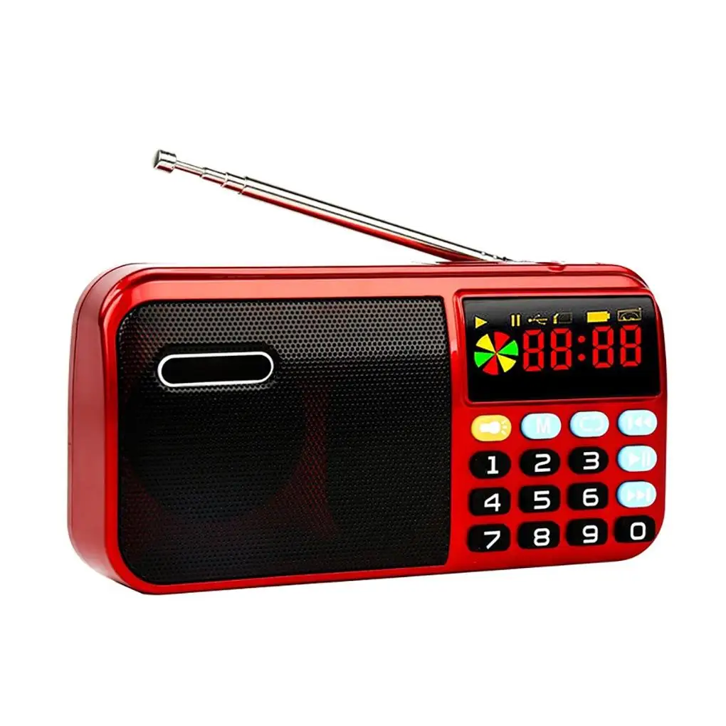 

Radio Speaker FM Digital USB Rechargeable Anti-interference Broadcast Channel Player with Earphone Interface Audio Equipment