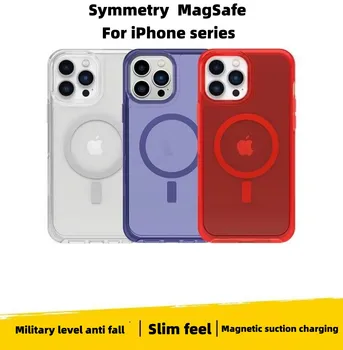 Magnetic Anti-Finger Symmetry MagSafe Box Series Clear For iPhone Otter 12 Pro Max 13 Pro 14 Pro Max Plus Fall Prevention Case 1