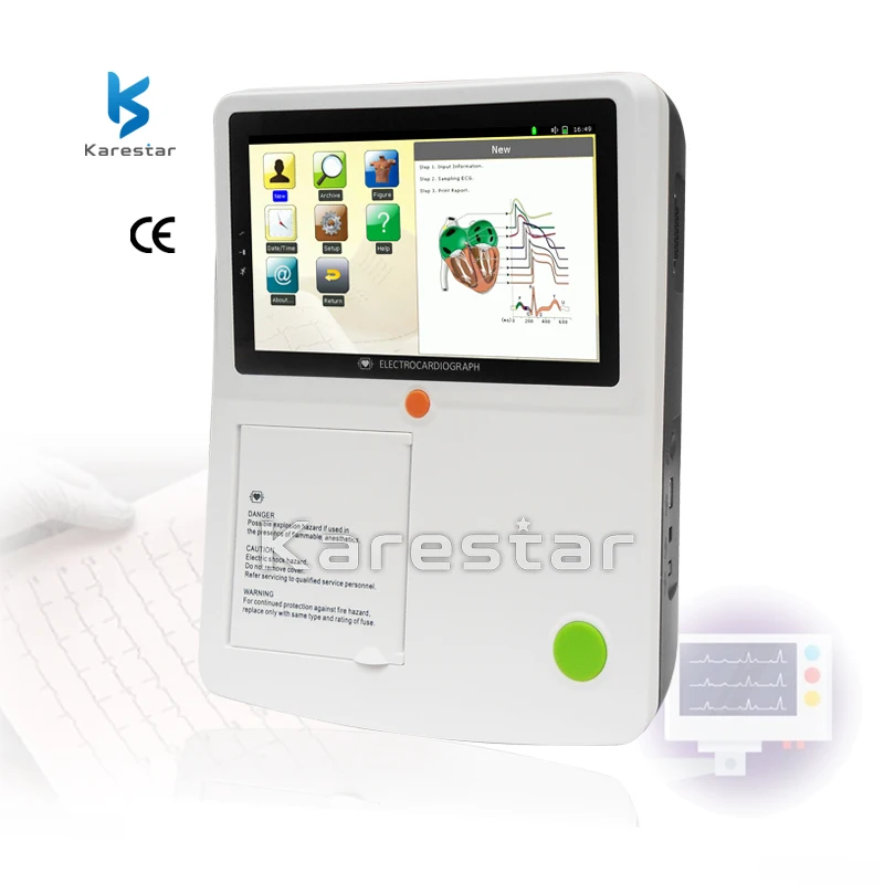 

Fast data 3 channel ecg machine ekg handheld electrocardiograph 12 leads 3 Channel ECG EKG