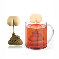 silicone tea infuser creative poop shaped reusable funny herbal tea bag filter diffuser strainer brewing making teapot tea tools