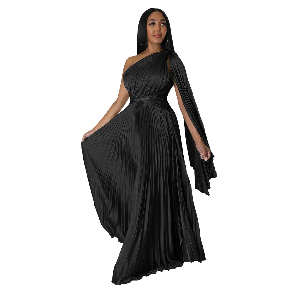 One-Shoulder Pleated Party Dress 5