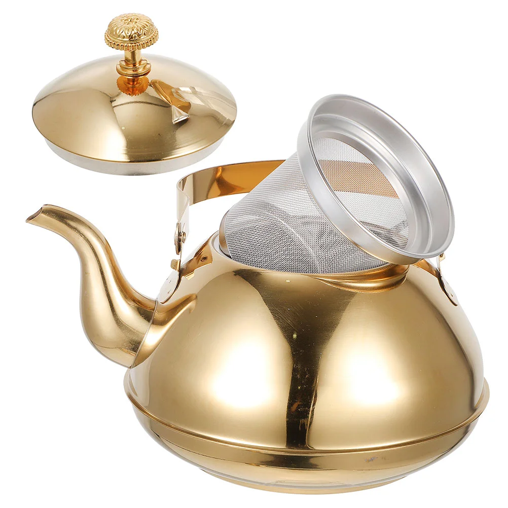 

Household Tea Pot Stainless Steel Teapot Restaurant Home Office Tea Kettle with Strainer 2L