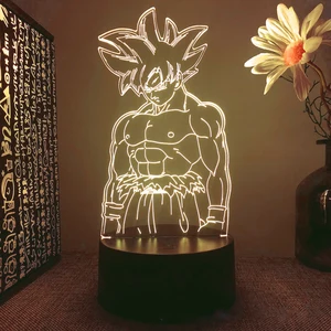 Настольная лампа «Драконий жемчуг», 3d-фигурка обезьянки, короля Гоку, светодиодный ночник, светильник с орнаментом Super Saiyan, подарок на день рождения и Рождество