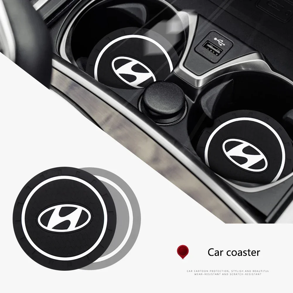 

1/2 шт. автомобильный Стайлинг, подставка для стакана с водой, коврик, украшение для Hyundai Tucson Solaris I30 Creta Ix35 I40 IX20, автомобильные аксессуары