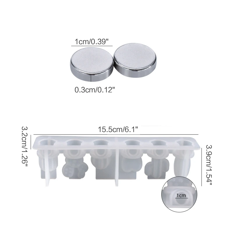 

N58F DIY Crystal Epoxy Resin Mold Irregular Cactus Refrigerator Sticker Silicone Mold for Refrigerator Home Decorations