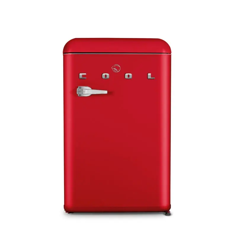 

Cu. Ft. Refrigerator, Vintage Style Refrigerator with 2 Slide-Out Glass Shelves, Retro Fridge with Chrome Plate Handle, All-Refr