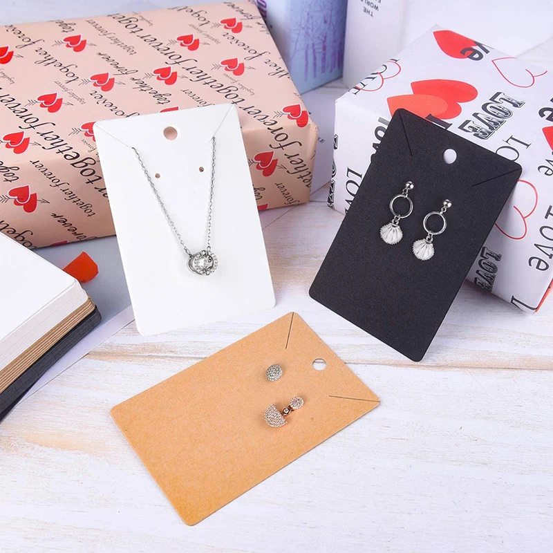 

100pcs/lot Paper Display Cards Earrings Necklaces Storage Packing Bags Jewelry New