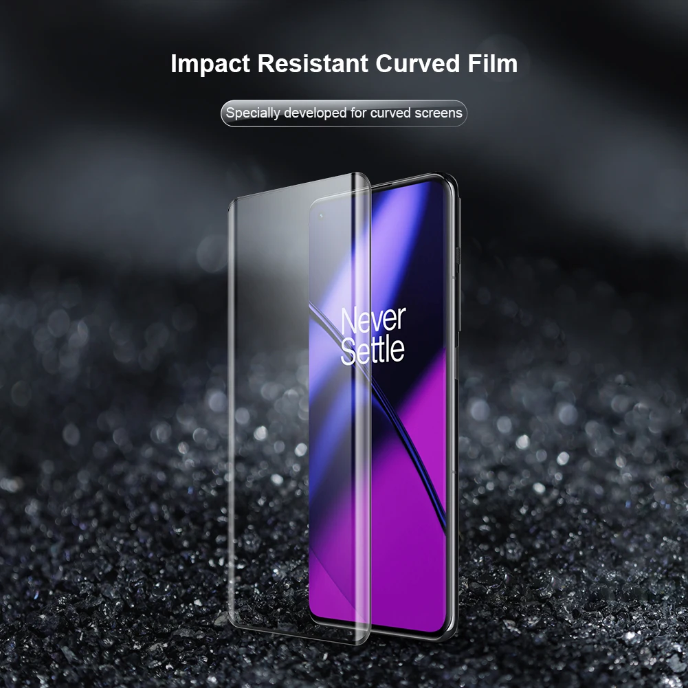 2 Pcs Nillkin for OnePlus 11 Impact Resistant Curved Screen Protection, Full Glued Curved Protective Film