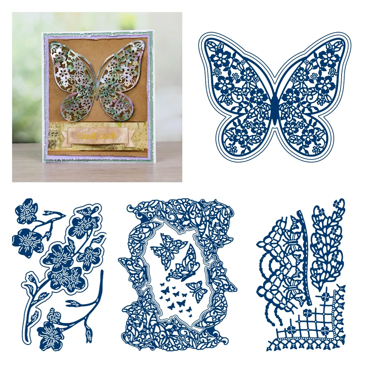 

Металлическая высечка в виде бабочки и цветов, новинка 2022, формы «сделай сам» для скрапбукинга, изготовления бумаги, разрезания, рукоделия, ...