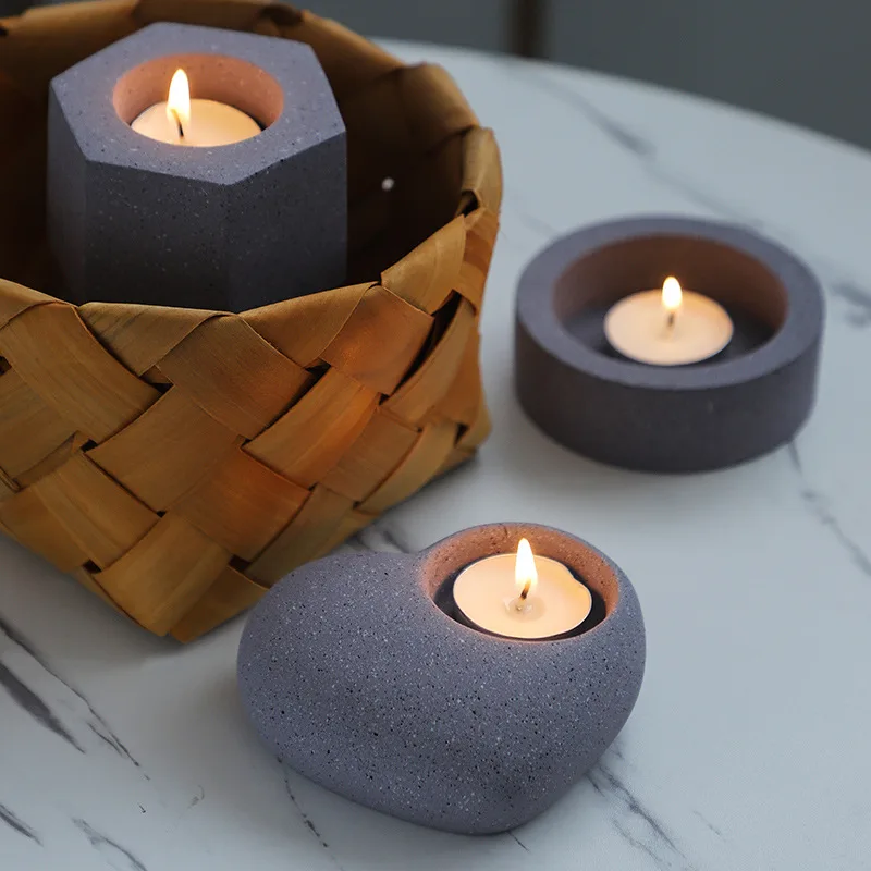 

Cement Jar for Candles Scented Candle Making Supplies Tealight Candles Holder Wholesale Heart Shape Candlestick Valentine's Day