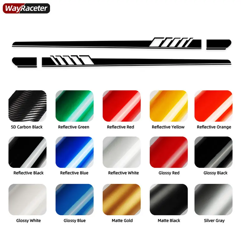 Наклейка на юбку с одной дверью и боковыми полосками для Mercedes Benz W205 C63 AMG C Class Coupe C205