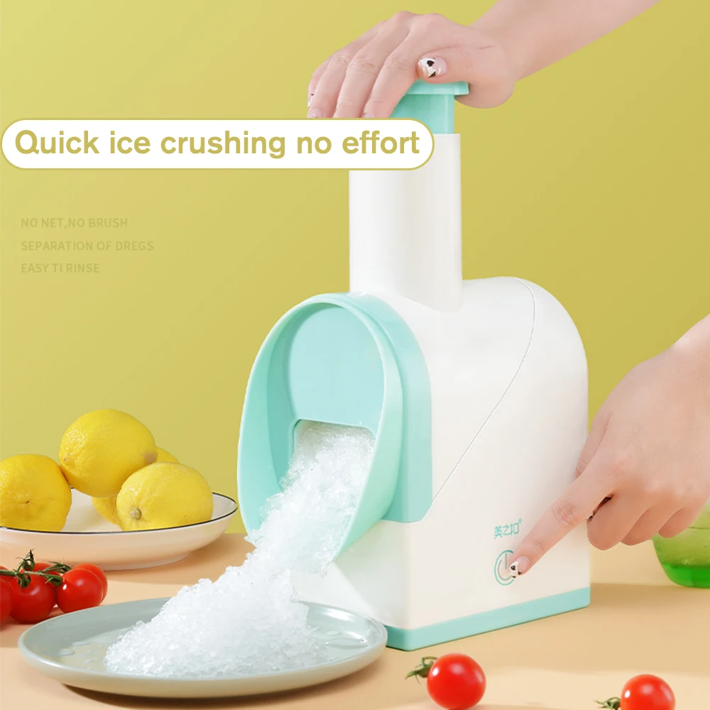 Mini Electric Ice Crusher Shaver Stronger Power Snow Cone Maker Machine USB Charging Smoothie Slushie Summer Kitchen Accessories
