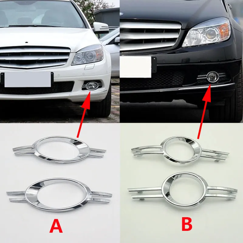

Car Front Bumper Fog Light Lamp Trim Frame Cap Chrome Cover For Mercedes Benz C-Class W204 C200 C230 C260 C280 2007-2011