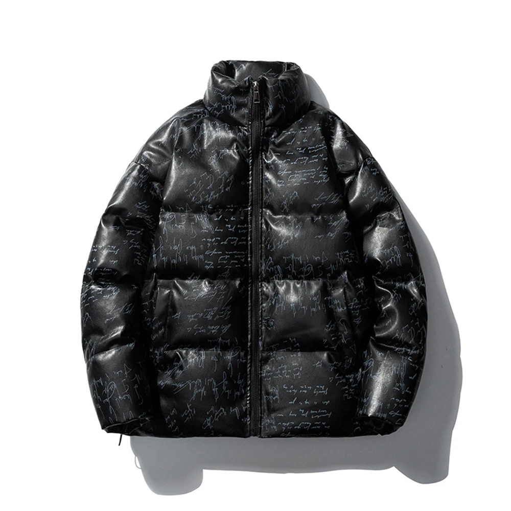 Covrlge Hot Sale Winter Men's Coat Windproof Bread Cotton Parkas Simple Stand Collar Couple's Casual Loose Men Clothes MWM167