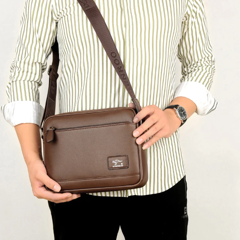 Брендовая мужская сумка через плечо с несколькими карманами на молнии