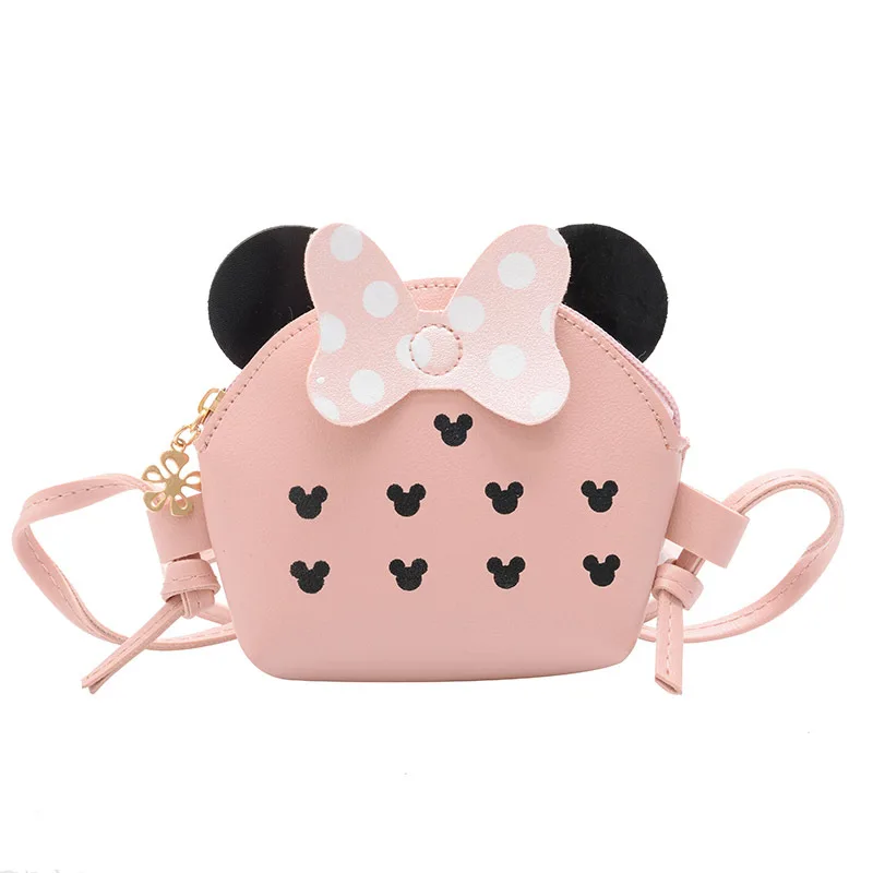 

Disney cartoon Minnie Mickey PU children's female decorative bag shoulder bag diagonal bag mobile phone bag coin purse