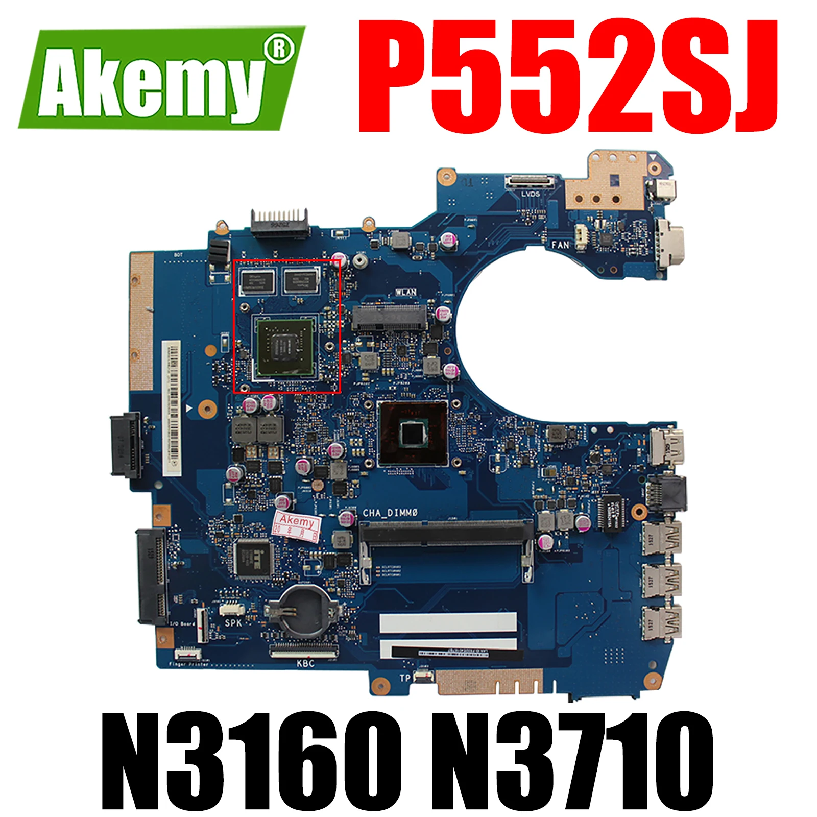 

P552SJ Motherboard N3150 N3160 N3700 N3710 CPU for ASUS PU552SJ PRO552S P552S PU552S Laptop Motherboard Mainboard