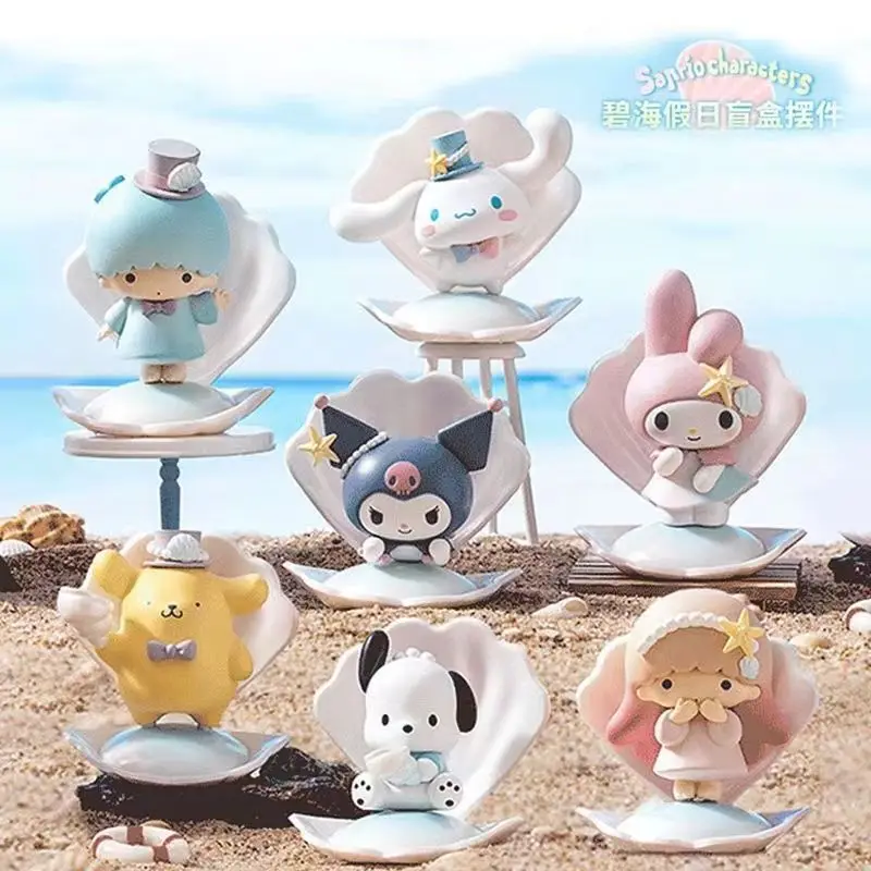 

Sanrio Kulomi Melody Kawaii Deach Go On Holiday Q Edition Figurine Individuality Cute Car Decoration Childrens Toy