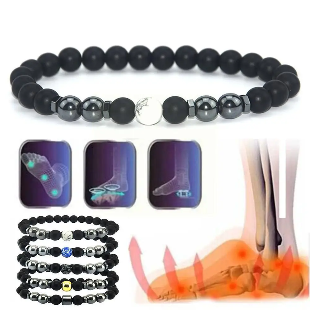 

8mm Magnetic Black Bracelet Anklet Brazilian Black Bracelet Product Magnetic Slimming Loss Jewelr Care Stone Loss Therapy W C8r1