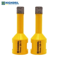 highdril dia10mm 2pcs core holes drilling bits tools diamond vacuum brazed drill bits for porcelain granite on angle grinder