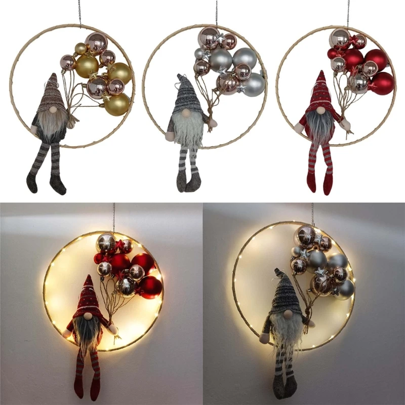 

Christmas Glowing Dwarf Holding Christmas Ball DIY Decoration Set for Festival Party Bookshelf Dining Table