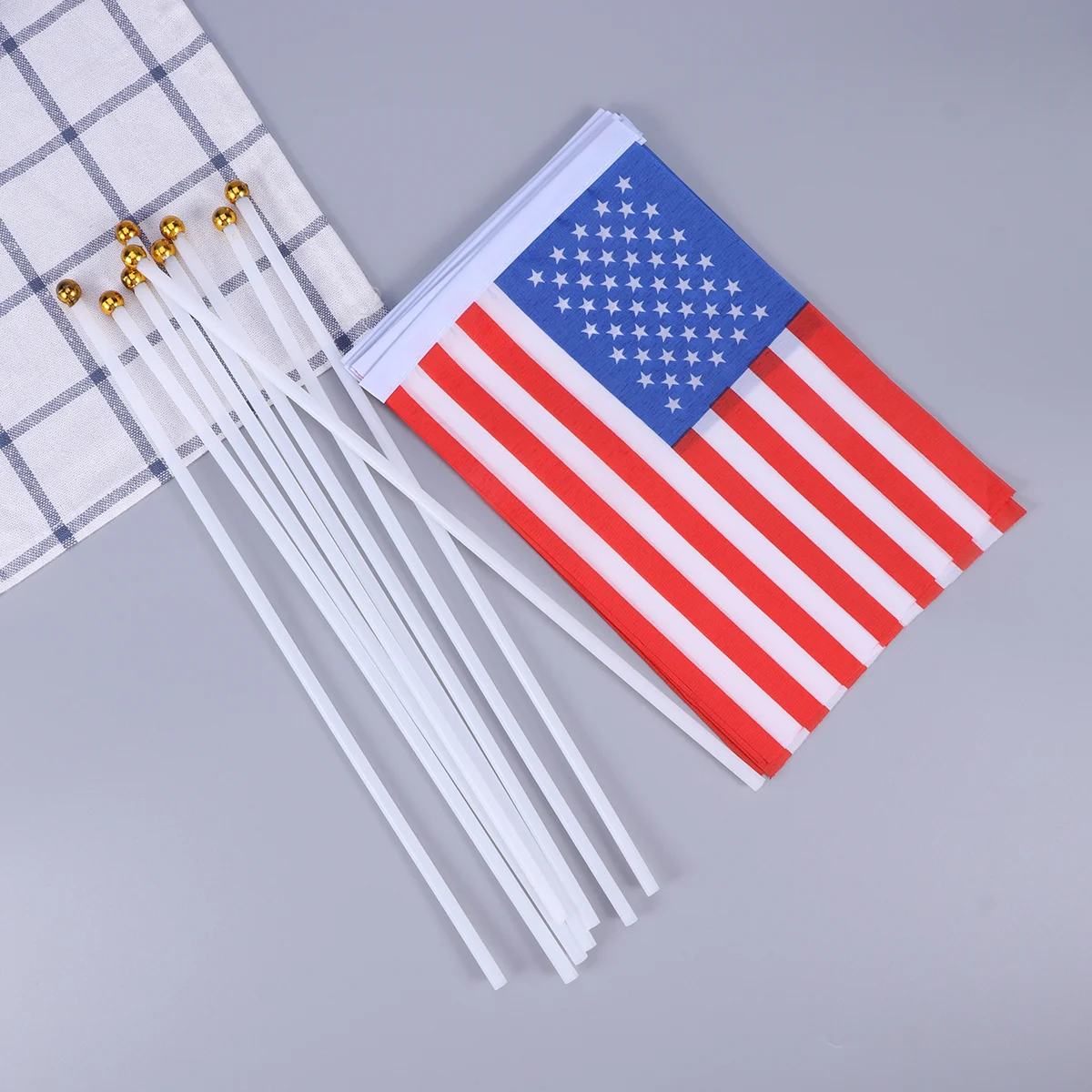 

America Hand Held Flags 20pcs Flag on Small Miniature National Flags with Pole for Parades Events Festival Celebrations