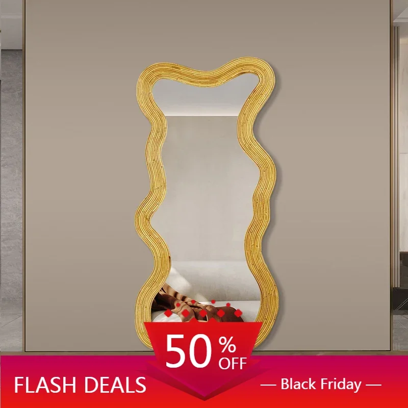 

Irregular Mirror Big Full Length Girls Living Room Floor Mirrors Standing Makeup Vanity Shower Espejo Adhesivo Pared Home Decor