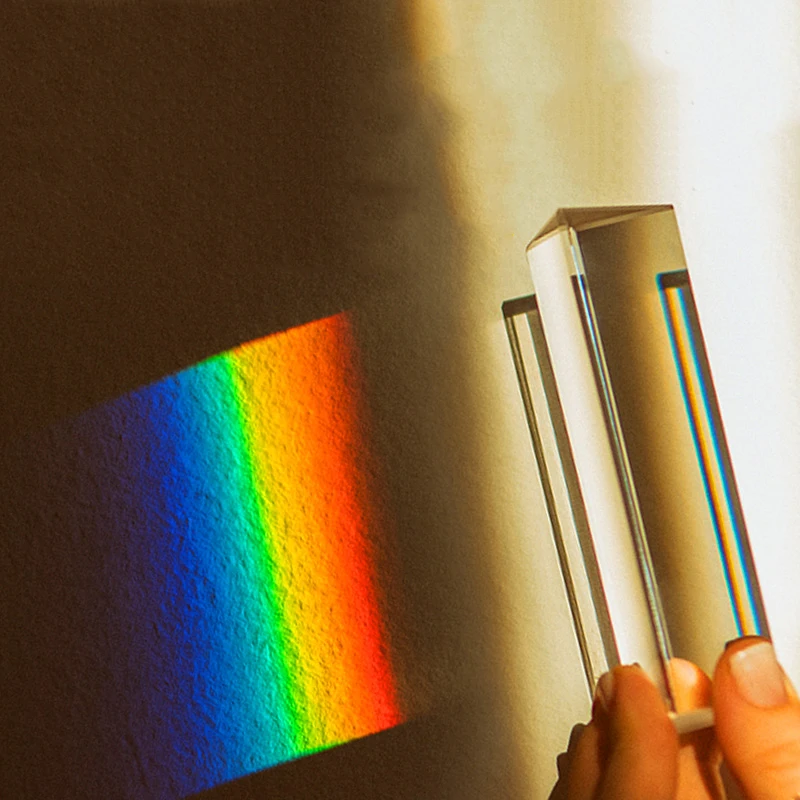 Треугольная призма для фотосъемки 25x25x80 мм Радужный фильтр из хрустального