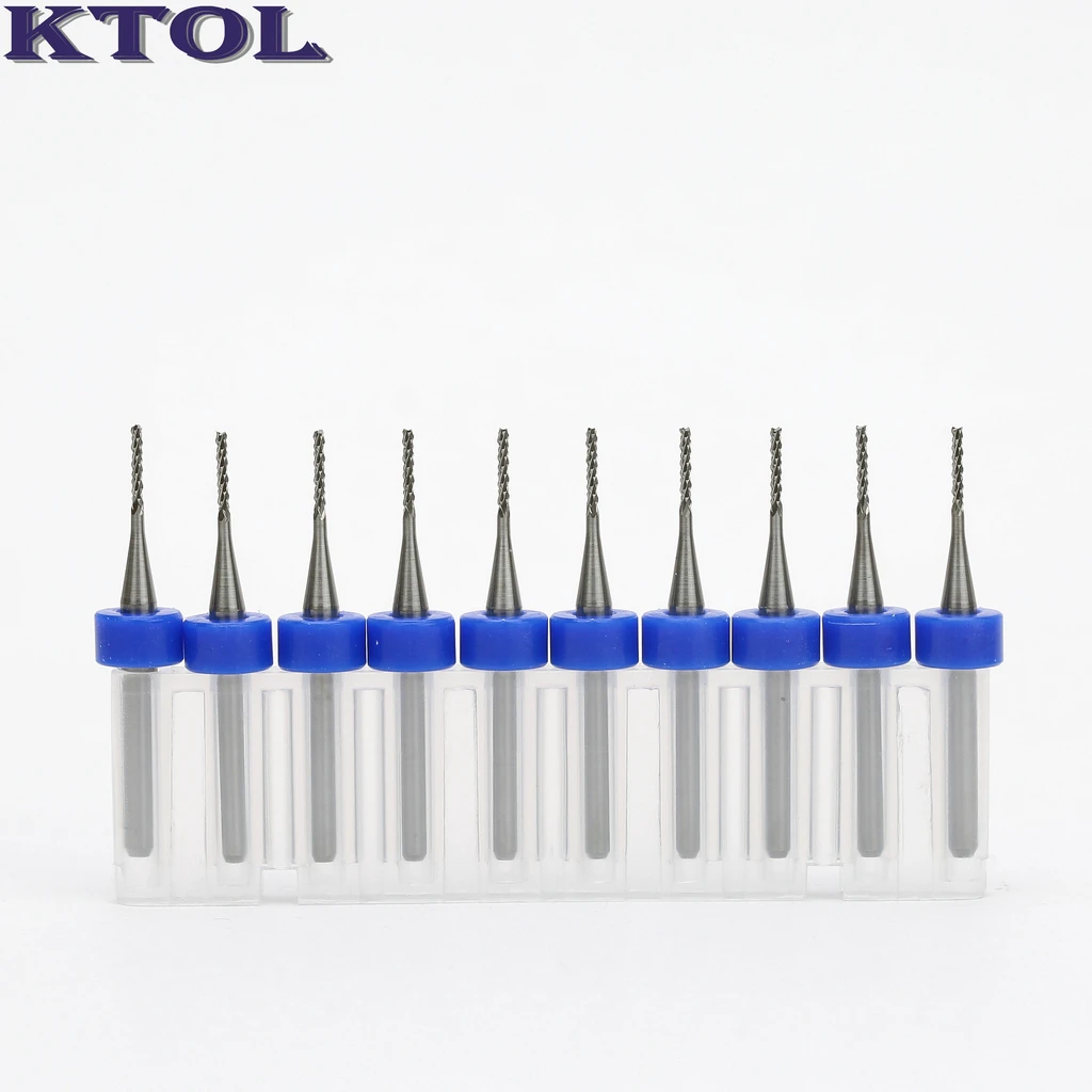 Accuracy 10pc 3.175*1.0*4mm PCB Cutting Tool, Corn Teeth Cutter Engraving Carbide PCB End Mill Bit in Fiber Glass/HDF/Wood/Shell