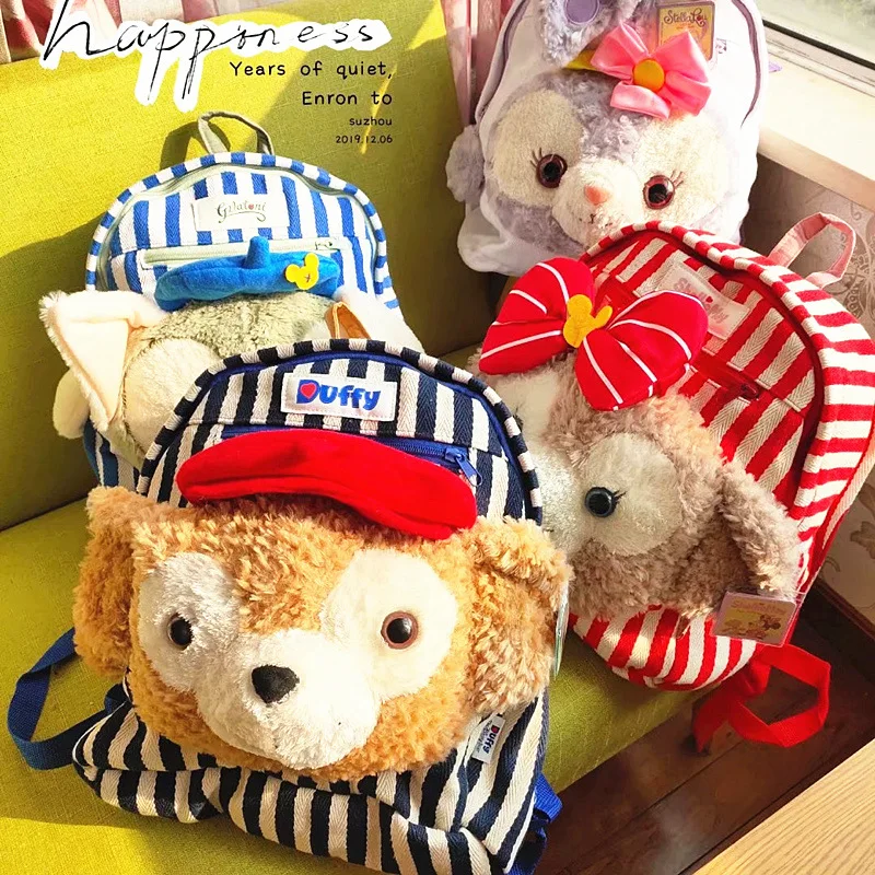 

Celebrity School Bag Duffy Bea/Rabbit/Cat Cartoon High-capacity Canvas Backpack Shoulder Bag Girls & Women's Cute Gift Plush Toy