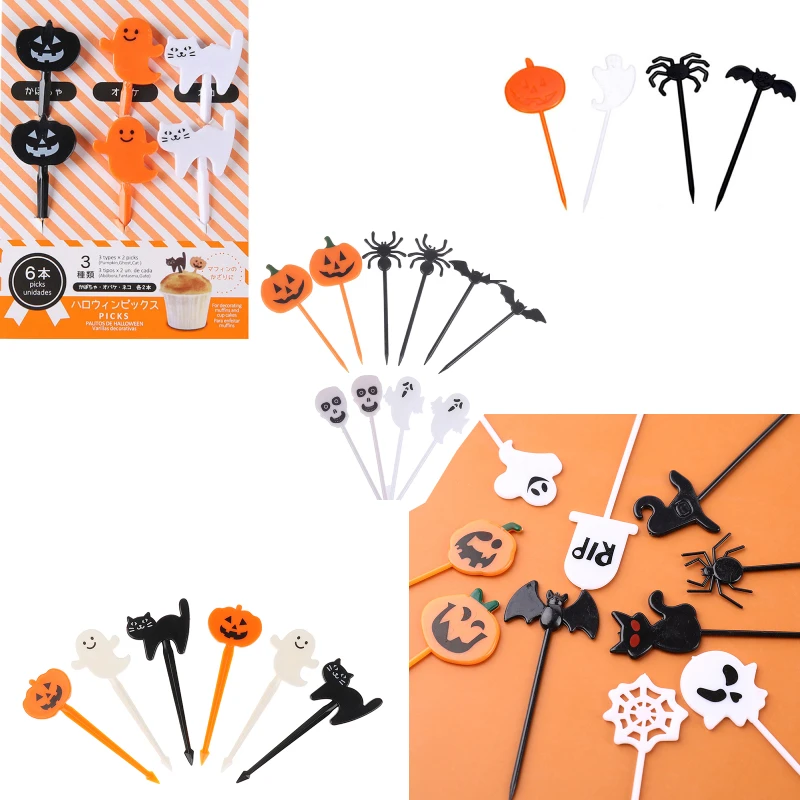 

Mini Fruit Forks Halloween Series Lunch Party Pick Dessert Fork Snack Decoration Fork For Children Toothpick
