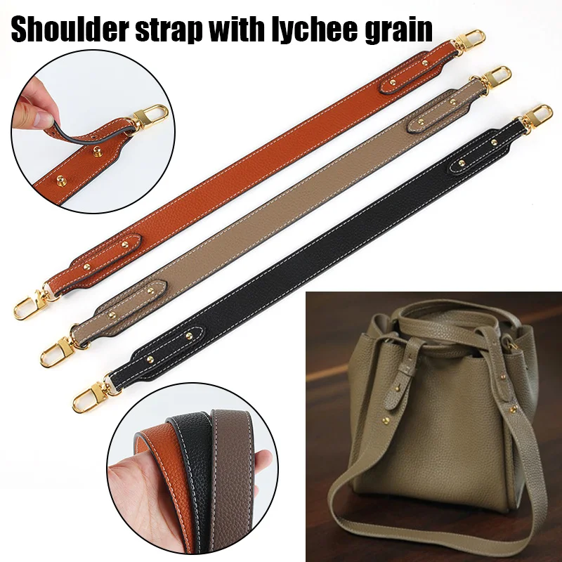 

53cm Leather Bag Strap Handbags Handles For Handbag Short Bag Strap Purse Strap Golden Buckle Replacement Bag Belt Band