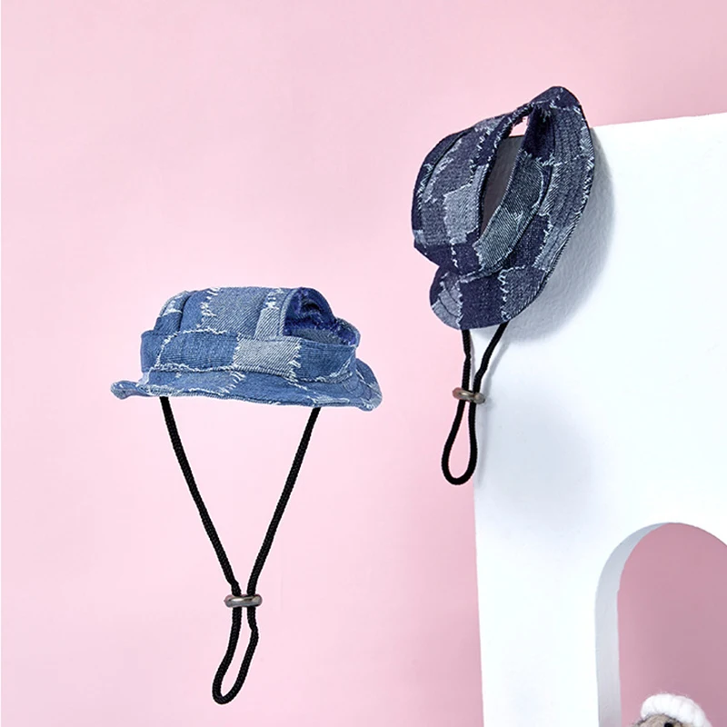 Летняя Солнцезащитная шляпа для собак модные джинсовые Панамы домашних животных