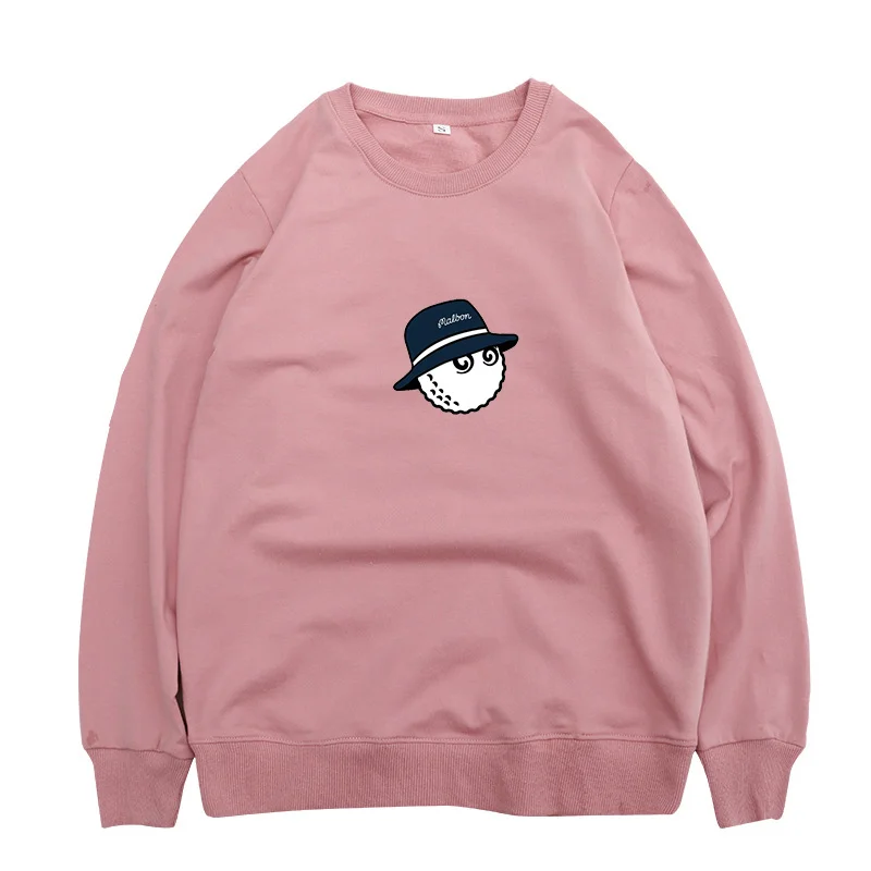 Malbon New Men's Golf Top Wool Circle Hoodie Round Neck Thin School Clothes Loose Version Fisherman Hat Fashion Long Sleeve Tee