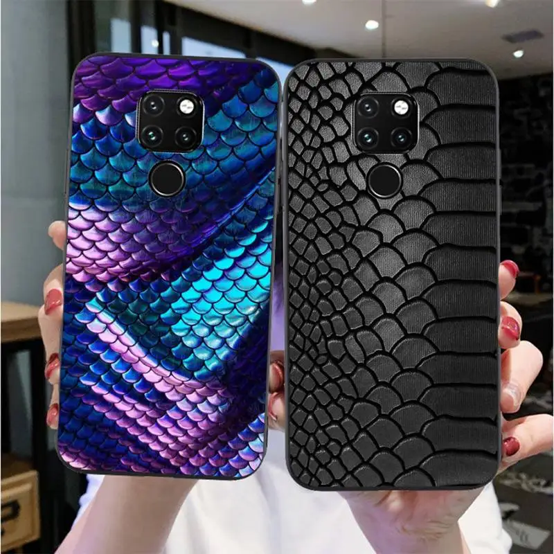 Snake Skin Print Animal Phone Case For Huawei P20 P30 P10 Lite P20Pro PSmart Y7 Y6 Prime Mate20 Nova3E